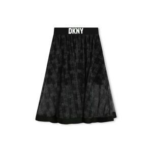 Dětská sukně Dkny černá barva, midi, áčková