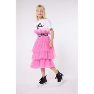 Dětská sukně Karl Lagerfeld růžová barva, mini, áčková