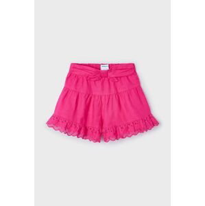 Dětské bavlněné šortky Mayoral růžová barva, hladké