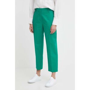 Kalhoty Tommy Hilfiger dámské, béžová barva, jednoduché, high waist, WW0WW40504