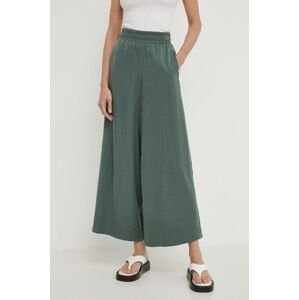 Kalhoty Drykorn CEILING dámské, zelená barva, široké, high waist, 13000580758