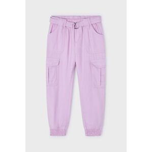 Dětské kalhoty Mayoral fialová barva, hladké