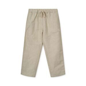 Kalhoty s lněnou směsí pro děti Liewood Orlando Linen Pants béžová barva, hladké