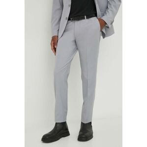 Kalhoty s příměsí vlny Drykorn PIET_SK šedá barva, jednoduché, 19000140512