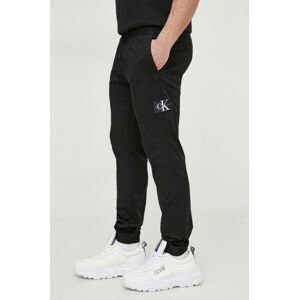 Kalhoty Calvin Klein Jeans pánské, černá barva, přiléhavé