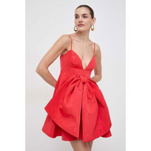 Šaty Bardot ANNABELLE červená barva, mini, 58577DB