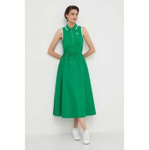 Šaty Tommy Hilfiger zelená barva, midi, WW0WW41272