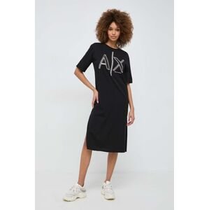 Bavlněné šaty Armani Exchange černá barva, mini, 3DYA70 YJ3RZ