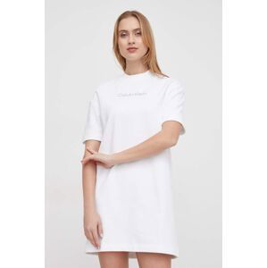 Bavlněné šaty Calvin Klein bílá barva, mini, K20K207003