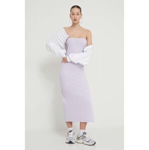 Šaty Tommy Jeans fialová barva, mini