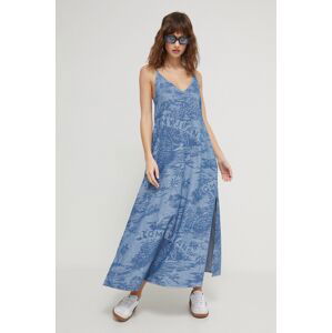 Džínové šaty Tommy Jeans maxi, DW0DW17950
