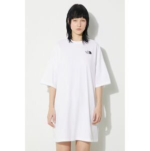 Šaty The North Face W S/S Essential Tee Dress bílá barva, mini, oversize, NF0A87NFFN41