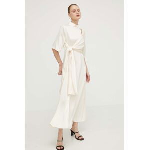 Šaty Gestuz béžová barva, maxi, oversize, 10908920