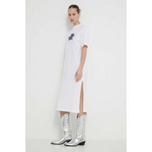 Bavlněné šaty Karl Lagerfeld Jeans bílá barva, mini
