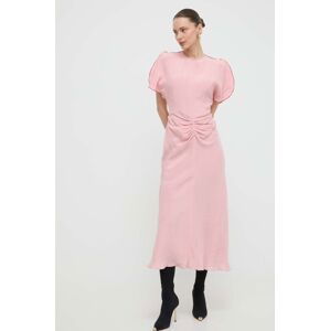 Šaty Victoria Beckham růžová barva, maxi, 1224WDR005227B