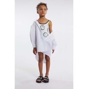Dětské bavlněné šaty Marc Jacobs bílá barva, mini, oversize