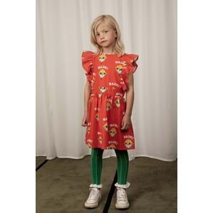 Dětské bavlněné šaty Mini Rodini Hike červená barva, mini