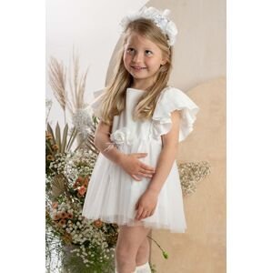 Dětské bavlněné šaty Jamiks béžová barva, mini
