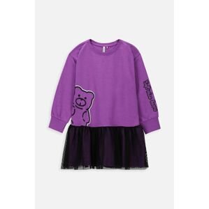 Dívčí šaty Coccodrillo fialová barva, mini