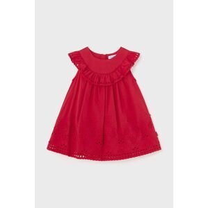 Dětské bavlněné šaty Mayoral červená barva, mini