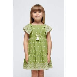 Dívčí šaty Mayoral zelená barva, mini