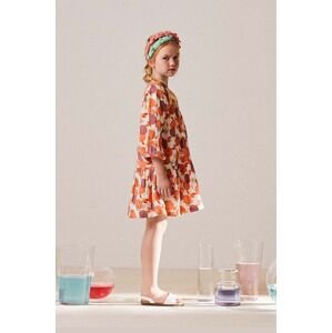Dětské bavlněné šaty zippy oranžová barva, mini