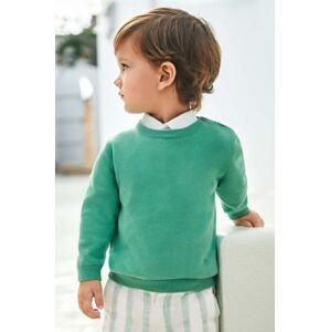 Dětský bavlněný svetr Mayoral zelená barva