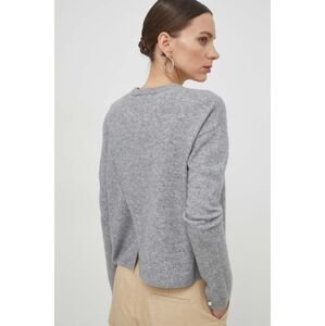 Vlněný svetr Custommade Trista dámský, šedá barva, 999230356