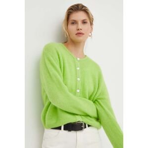 Vlněný svetr American Vintage zelená barva, hřejivý