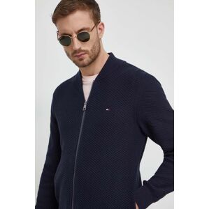 Bavlněný kardigan Tommy Hilfiger tmavomodrá barva