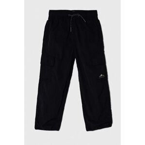 Dětské kalhoty Abercrombie & Fitch černá barva, s aplikací