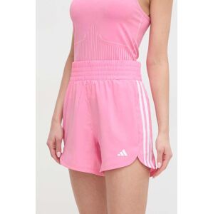 Tréninkové šortky adidas Performance Pacer růžová barva, s aplikací, medium waist, IT7761