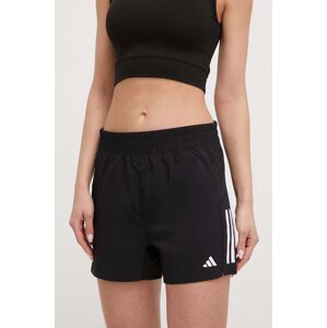 Běžecké šortky adidas Performance Own the Run černá barva, s potiskem, high waist, IX6371