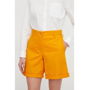 Kraťasy Tommy Hilfiger dámské, oranžová barva, hladké, high waist