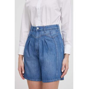 Džínové šortky Pepe Jeans dámské, hladké, high waist