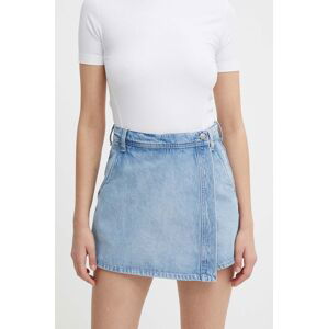 Džínová kalhotová sukně Pepe Jeans high waist