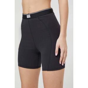 Kraťasy UGG dámské, černá barva, hladké, high waist, 1152857