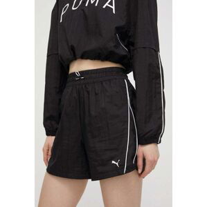 Tréninkové šortky Puma Fit Move černá barva, s aplikací, high waist, 524812