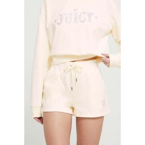 Kraťasy Juicy Couture dámské, béžová barva, s aplikací, high waist