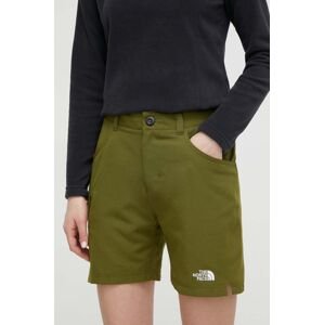Outdoorové šortky The North Face Horizon zelená barva, high waist