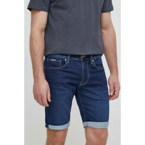 Džínové šortky Pepe Jeans SLIM GYMDIGO SHORT pánské, tmavomodrá barva, PM801075DP4