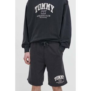 Bavlněné šortky Tommy Jeans šedá barva