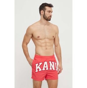 Plavkové šortky Karl Kani pánské, červená barva