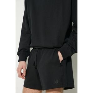 Bavlněné šortky New Balance MS41511BK černá barva