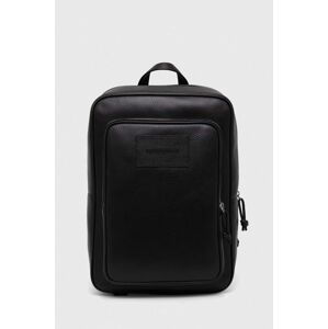 Kožený batoh Emporio Armani pánský, černá barva, velký, hladký, Y4O437 Y068E