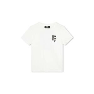 Dětské bavlněné tričko Karl Lagerfeld bílá barva, s potiskem