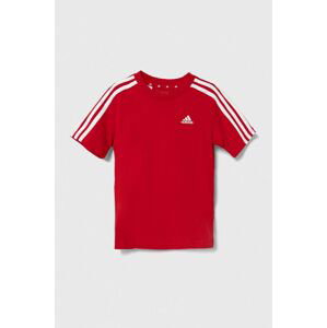 Dětské bavlněné tričko adidas červená barva, s aplikací
