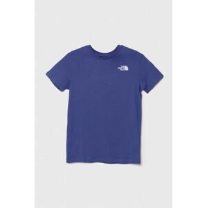Dětské bavlněné tričko The North Face REDBOX TEE (BACK BOX GRAPHIC) fialová barva, s potiskem