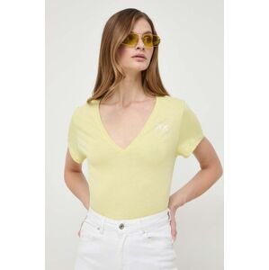 Bavlněné tričko Pinko žlutá barva, 102950.A1N8