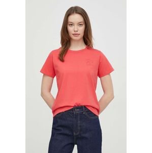 Bavlněné tričko Pepe Jeans červená barva